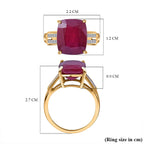 9K Yellow Gold AAA African Ruby and Moissanite Ring 8.430 Ct