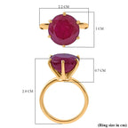 9K Yellow Gold African Ruby Solitaire Ring 10.00 Ct.