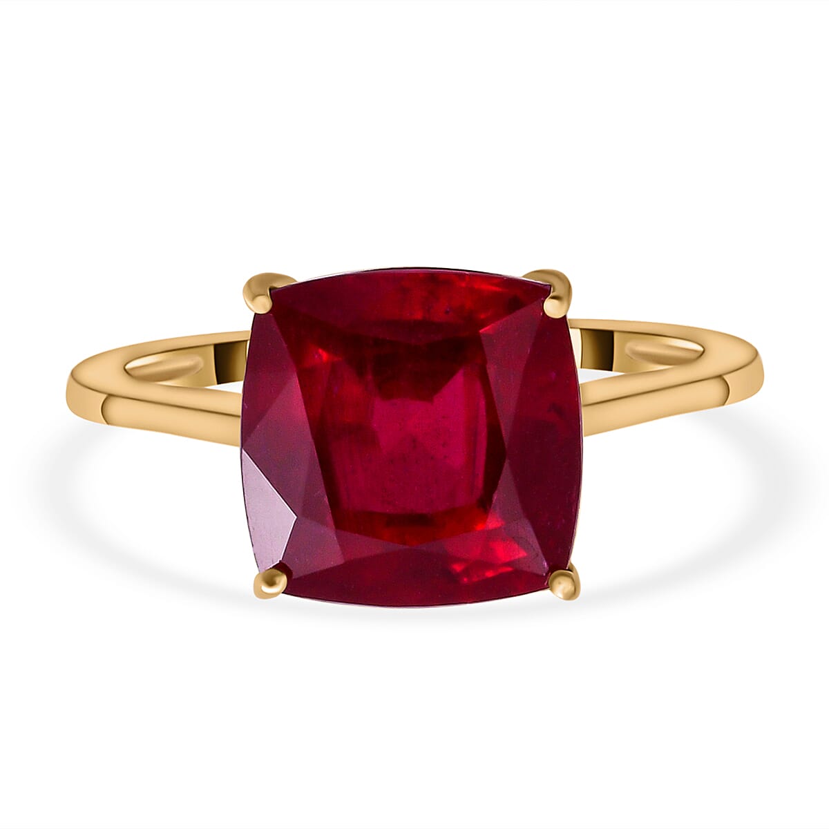 AAA African Ruby Solitaire Ring in 9K Yellow Gold 8962149 2