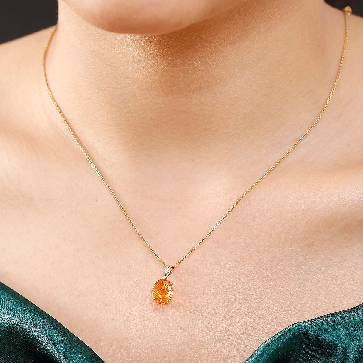 9K Yellow Gold AAA Crimson Fire Opal Pendant 1.94 Ct. 8058340 2