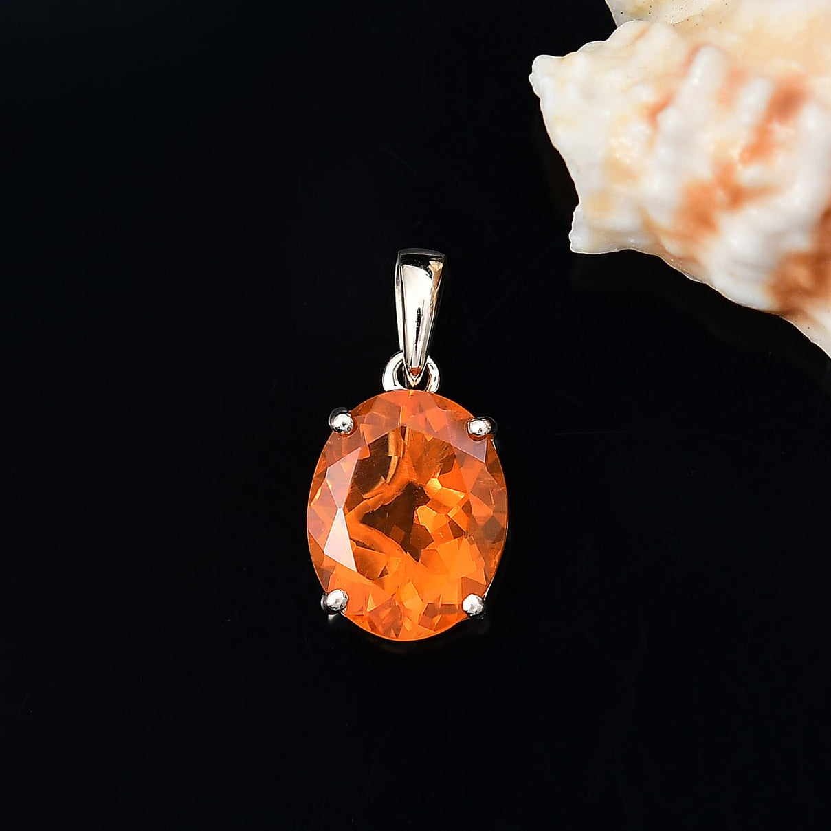 9K Yellow Gold AAA Crimson Fire Opal Pendant 1.94 Ct. 8058340 3