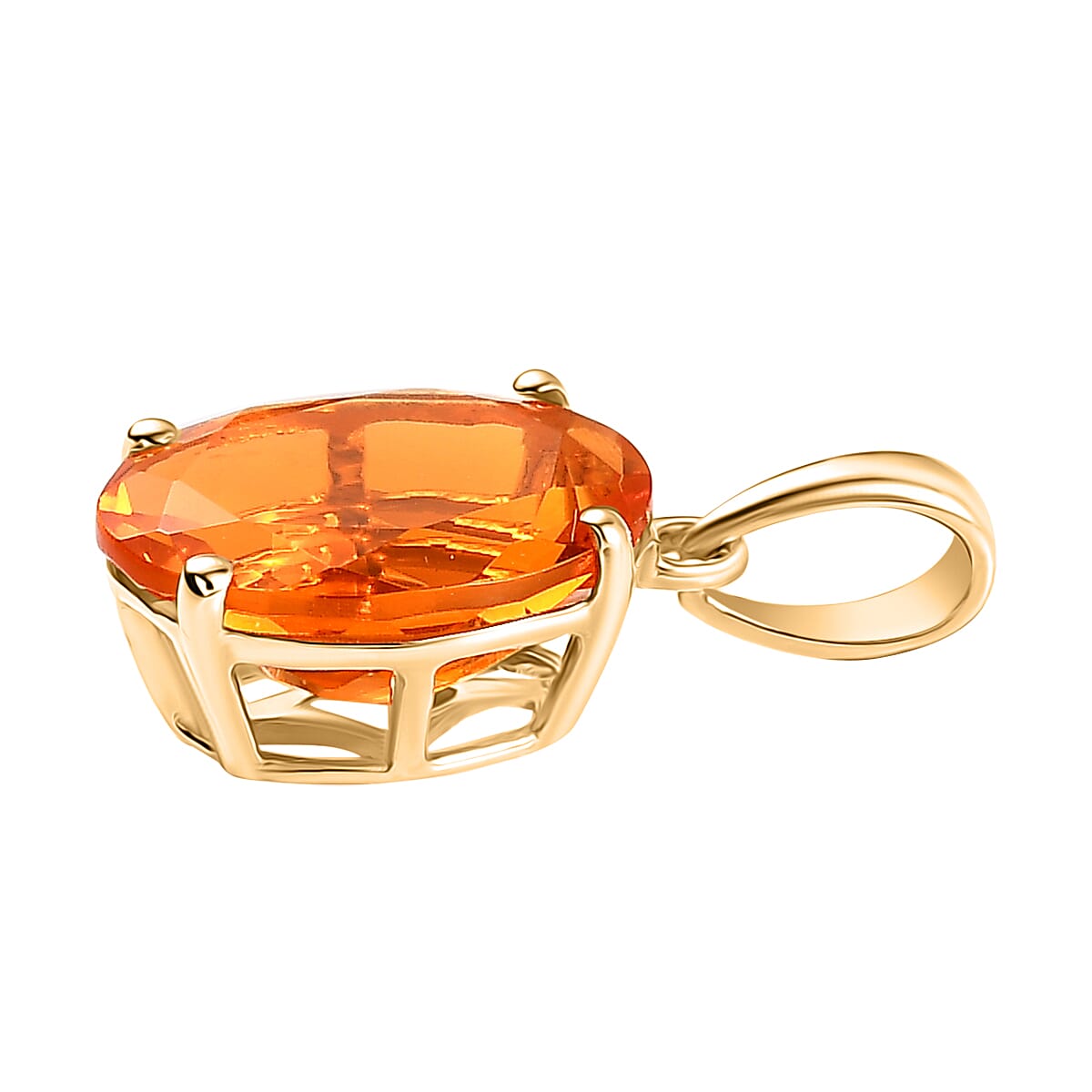 9K Yellow Gold AAA Crimson Fire Opal Pendant 1.94 Ct. 8058340 4