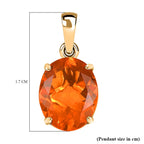 9K Yellow Gold AAA Crimson Fire Opal Pendant 1.94 Ct.