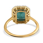 Collectors Edition 9K Yellow Gold AAA Gemfields Emerald & Diamond Halo Ring 2.00 Ct.