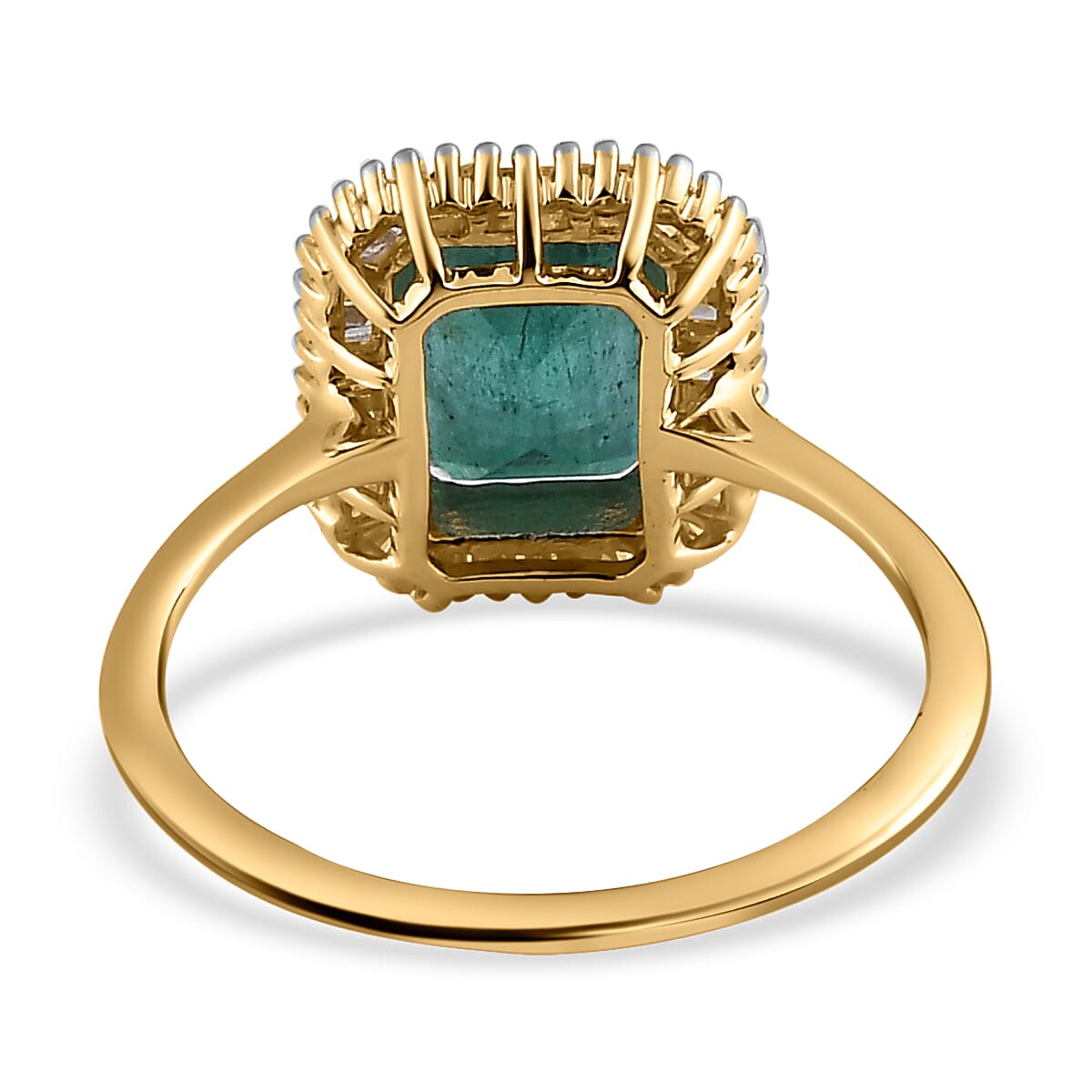 Collectors Edition 9K Yellow Gold AAA Gemfields Emerald &amp; Diamond Halo Ring 2.00 Ct. 7533580 4