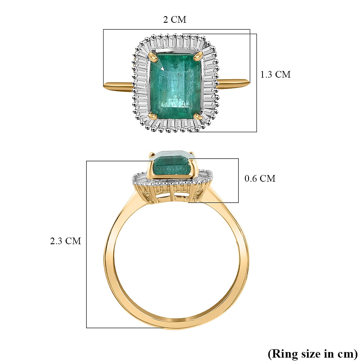 Collectors Edition 9K Yellow Gold AAA Gemfields Emerald &amp; Diamond Halo Ring 2.00 Ct. 7533580 5