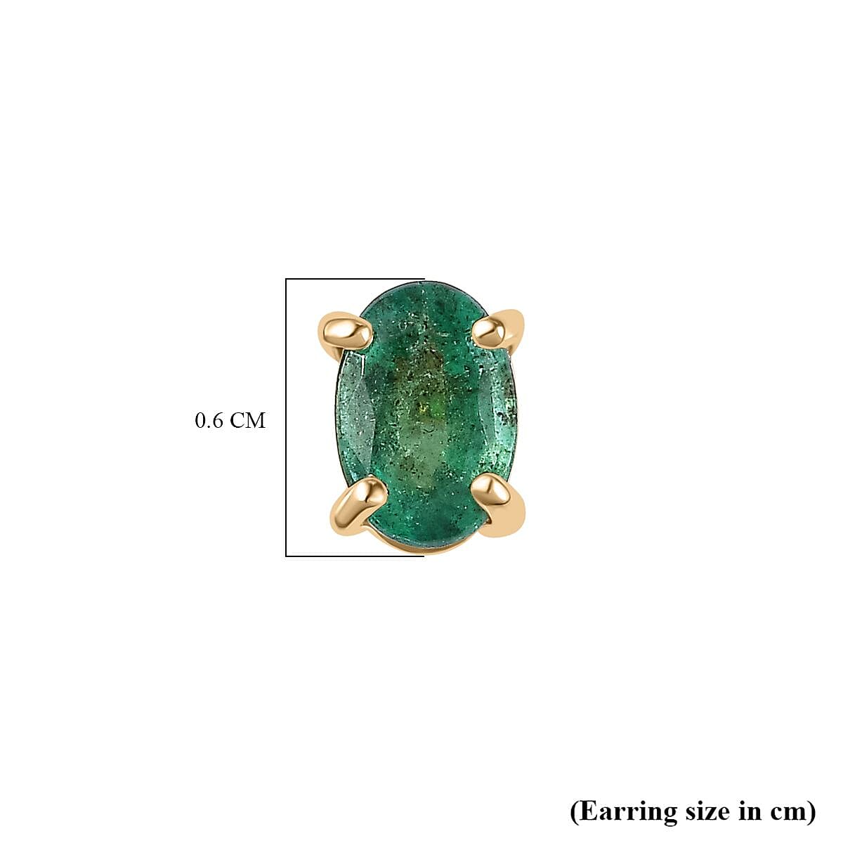 9K Yellow Gold AAA Gemfields Emerald Solitaire Stud Earrings 7763230 5