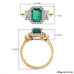 9K Yellow Gold AAA Gemfields Emerald & Moissanite Ring 2.16 Ct