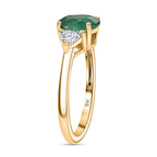 9K Yellow Gold AAA Gemfields Zambian Emerald & Moissanite Solitaire Ring 1.67 Ct.