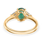 9K Yellow Gold AAA Gemfields Zambian Emerald & Moissanite Solitaire Ring 1.67 Ct.