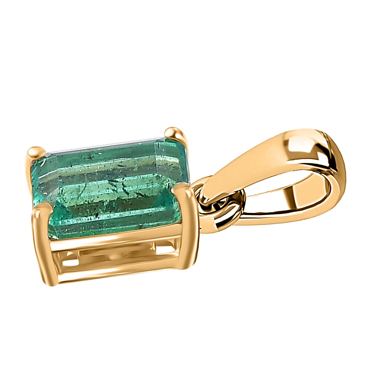 AAA Emerald Pendant in 9K Yellow Gold 7862242 4