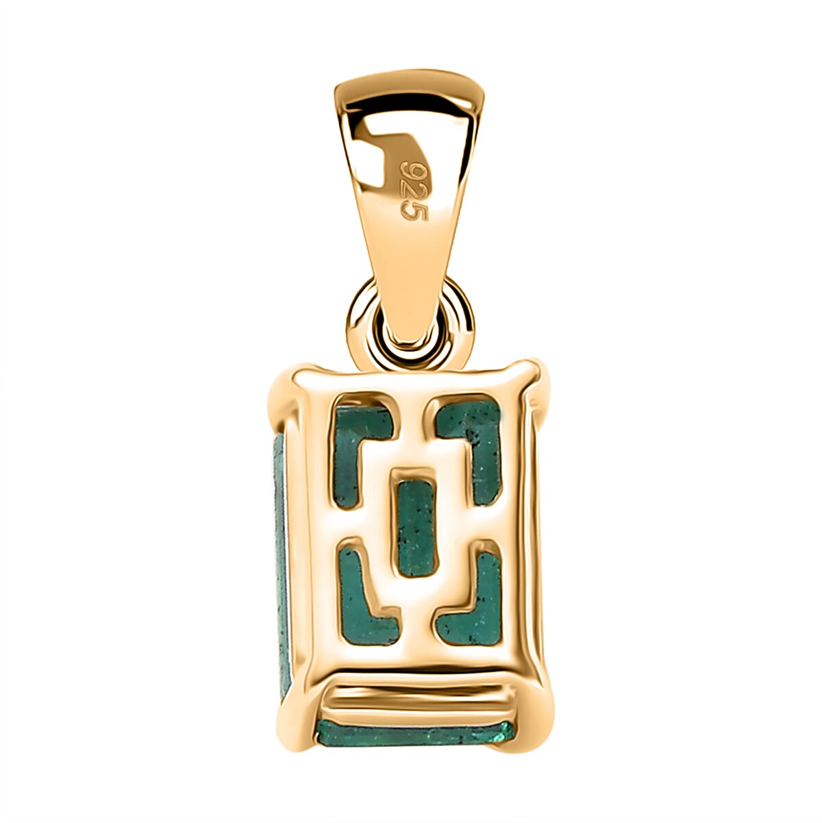 AAA Emerald Pendant in 9K Yellow Gold 7862242 5