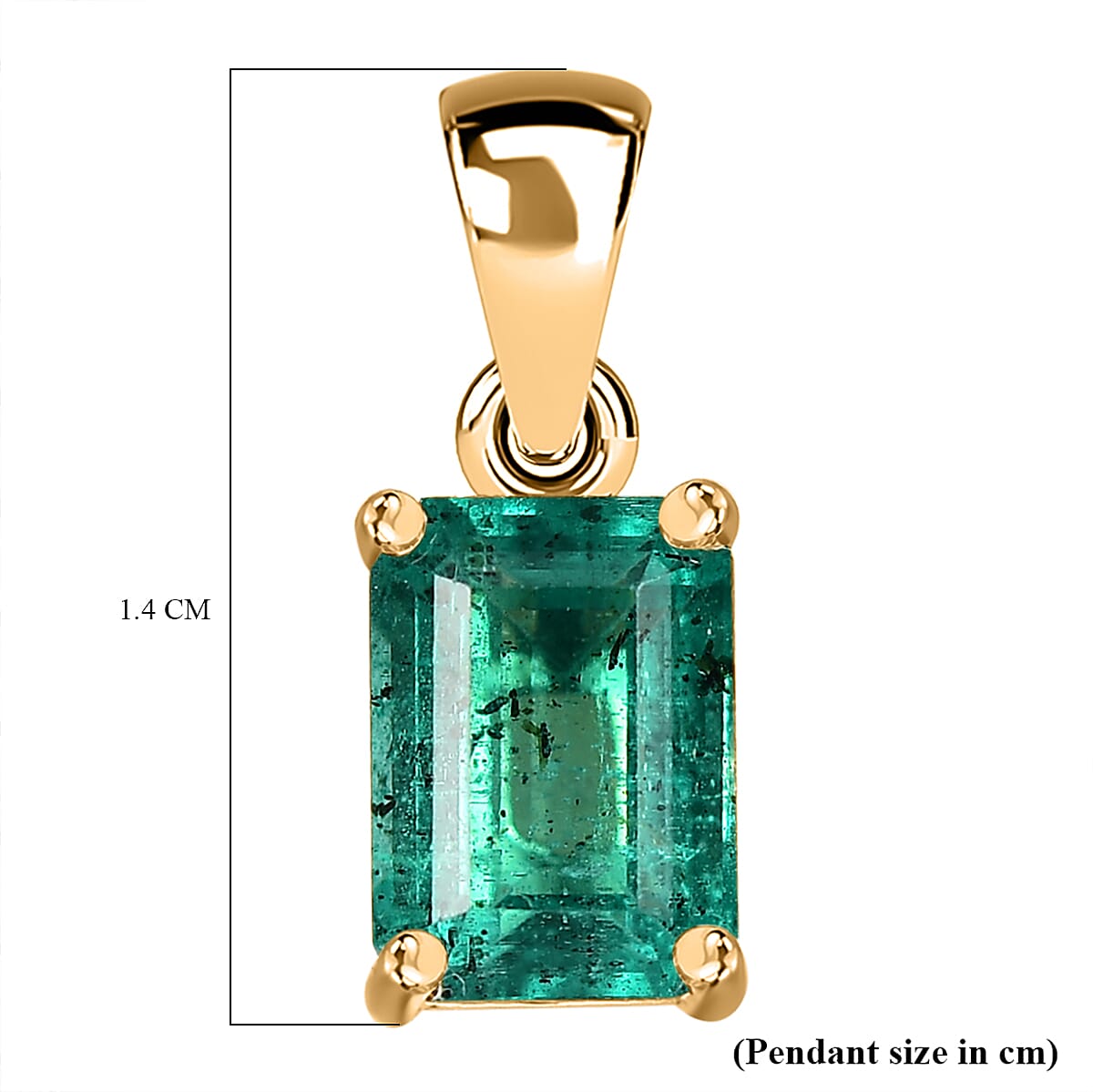 AAA Emerald Pendant in 9K Yellow Gold 7862242 6