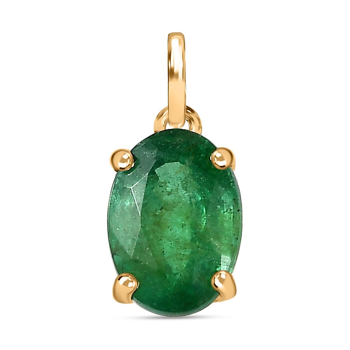 9K Yellow Gold AAA Emerald Solitaire Pendant, Gold Wt. 0.14 Gms  0.787  Ct. 7763228 0