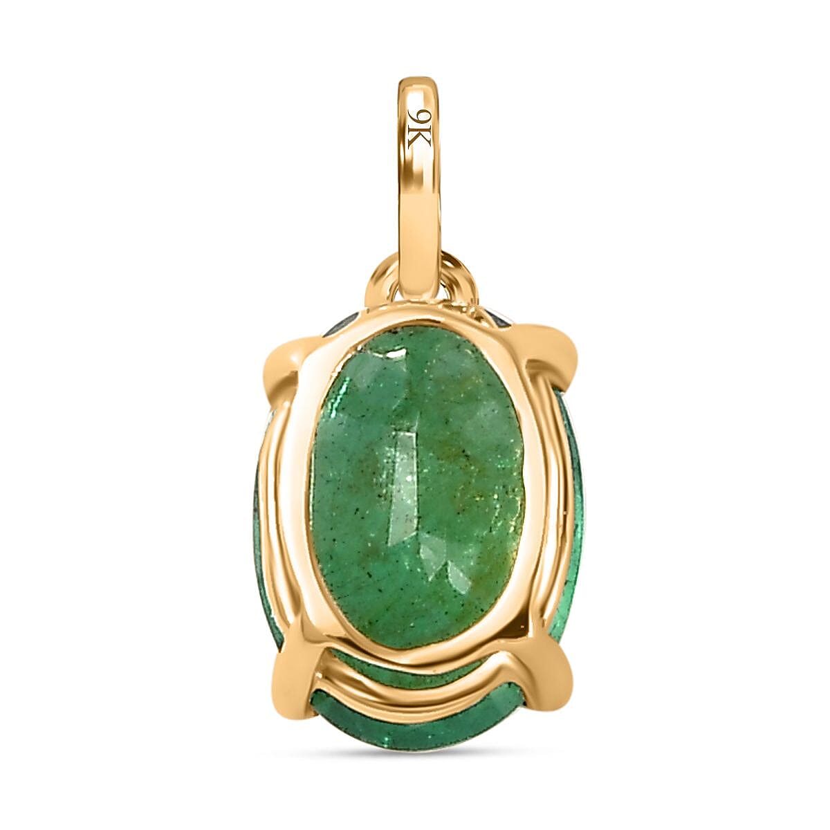 9K Yellow Gold AAA Emerald Solitaire Pendant, Gold Wt. 0.14 Gms  0.787  Ct. 7763228 5