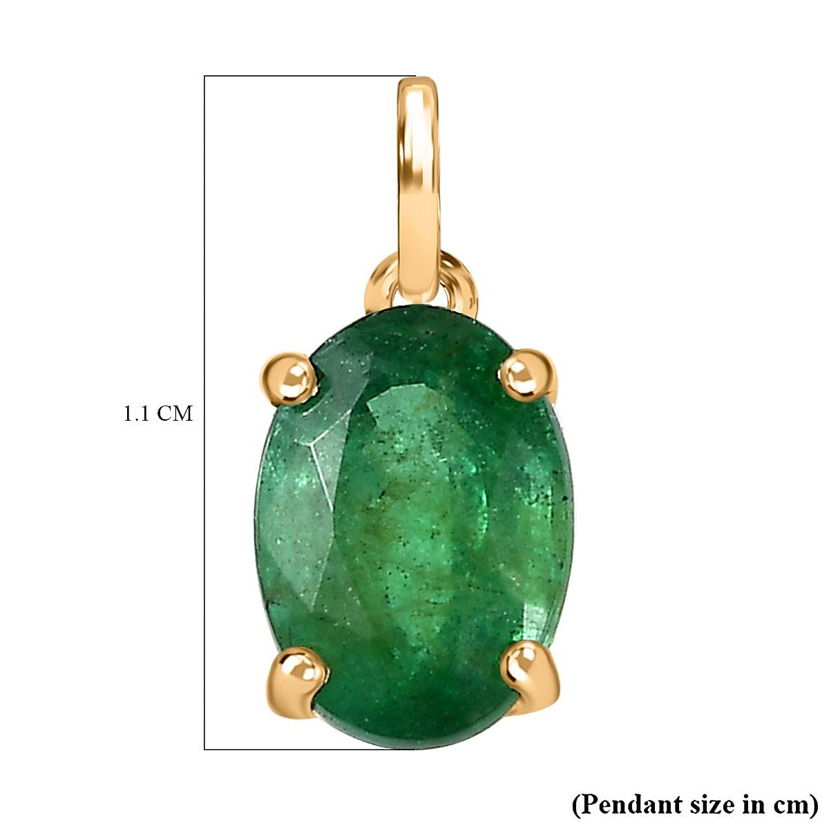 9K Yellow Gold AAA Emerald Solitaire Pendant, Gold Wt. 0.14 Gms  0.787  Ct. 7763228 6