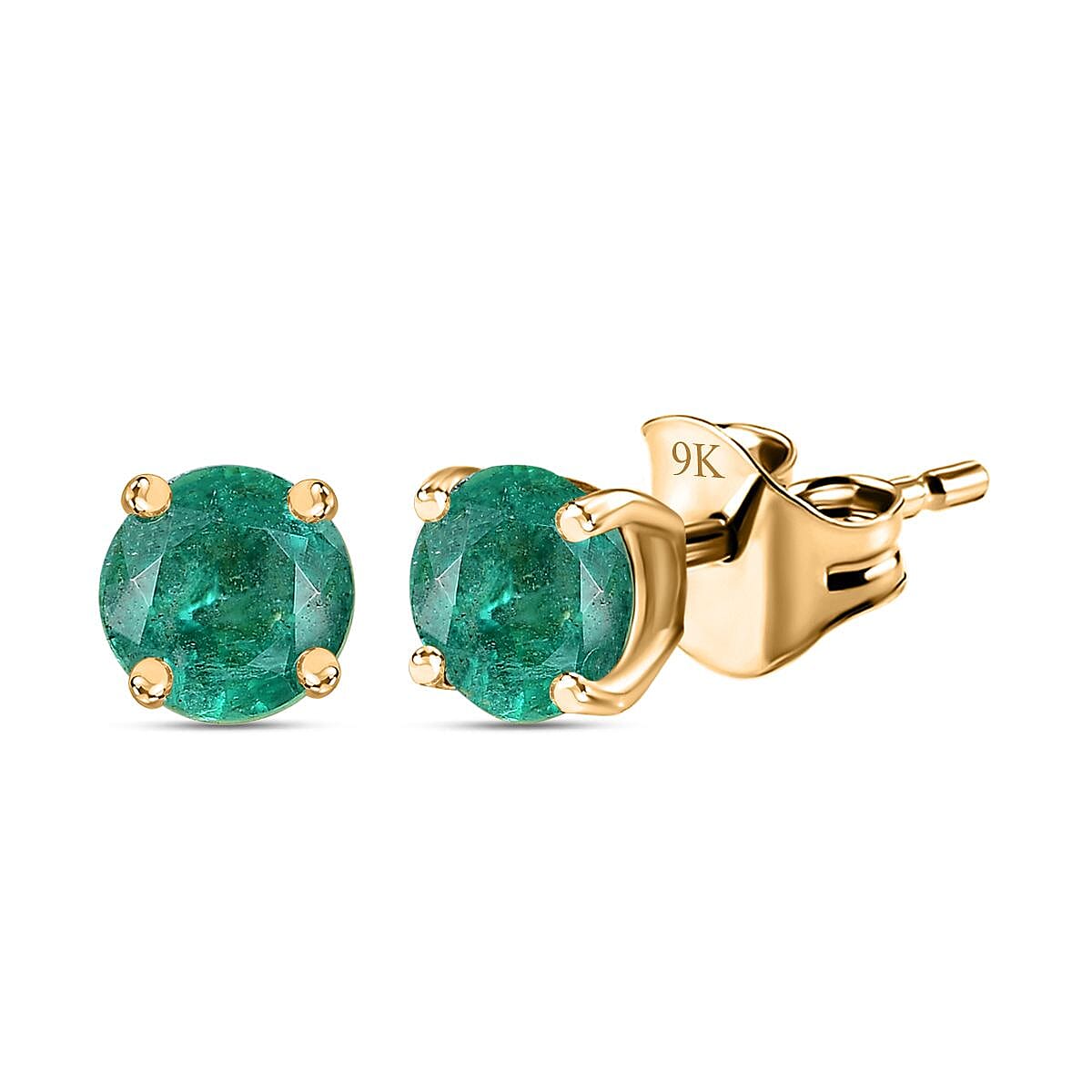 9K Yellow Gold AAA Gemfields Emerald Studds 7763239 0