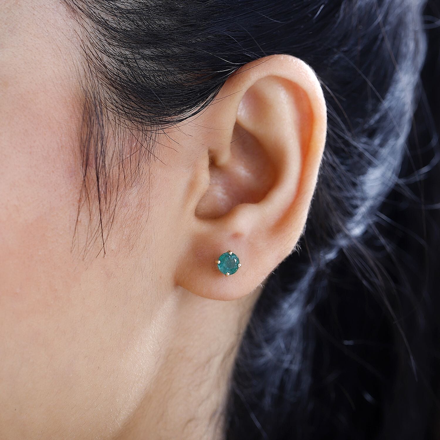 9K Yellow Gold AAA Gemfields Emerald Studds 7763239 3