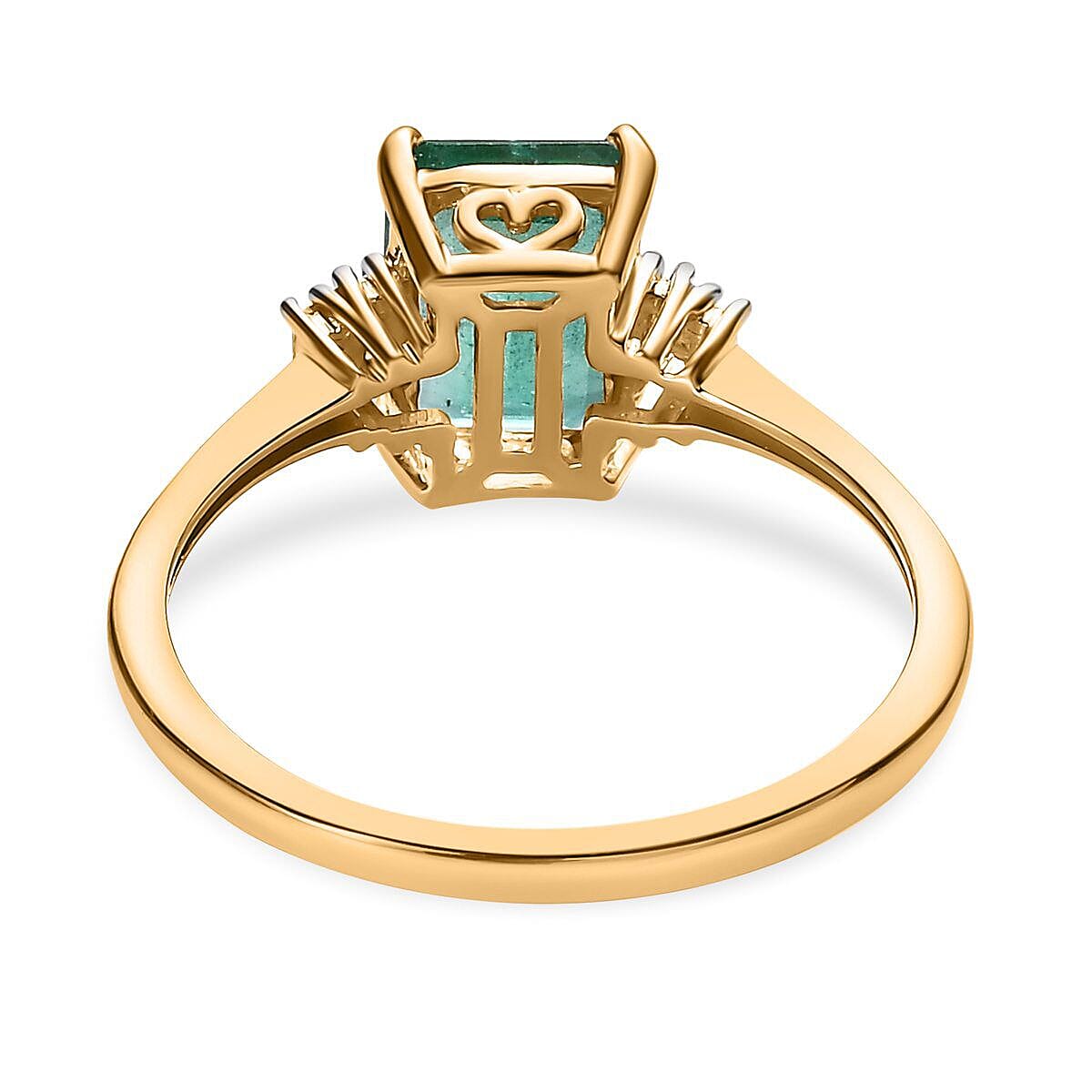 AAA Gemfields Emerald and Diamond Ring in 9K Yellow Gold 7505386 8