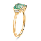 9K Yellow Gold AAA Gemfields Zambian Emerald & White Diamond Ring 1.95 Ct.