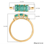 9K Yellow Gold AAA Gemfields Zambian Emerald & White Diamond Ring 1.95 Ct.