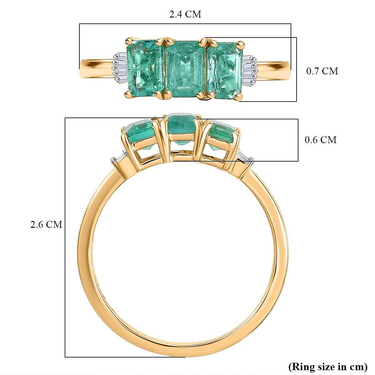 9K Yellow Gold AAA Zambian Emerald and White Diamond Ring 1.95 Cts. 8024148 6
