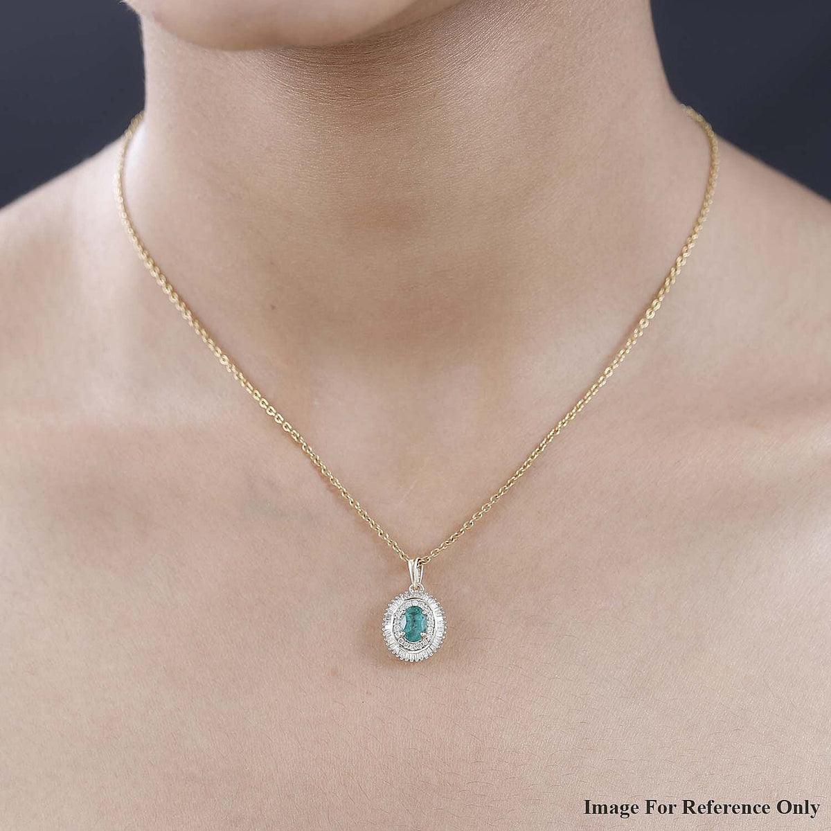 9K Yellow Gold AAA Gemfields Emerald and Diamond Pendant 1.14 Ct 7571771 2