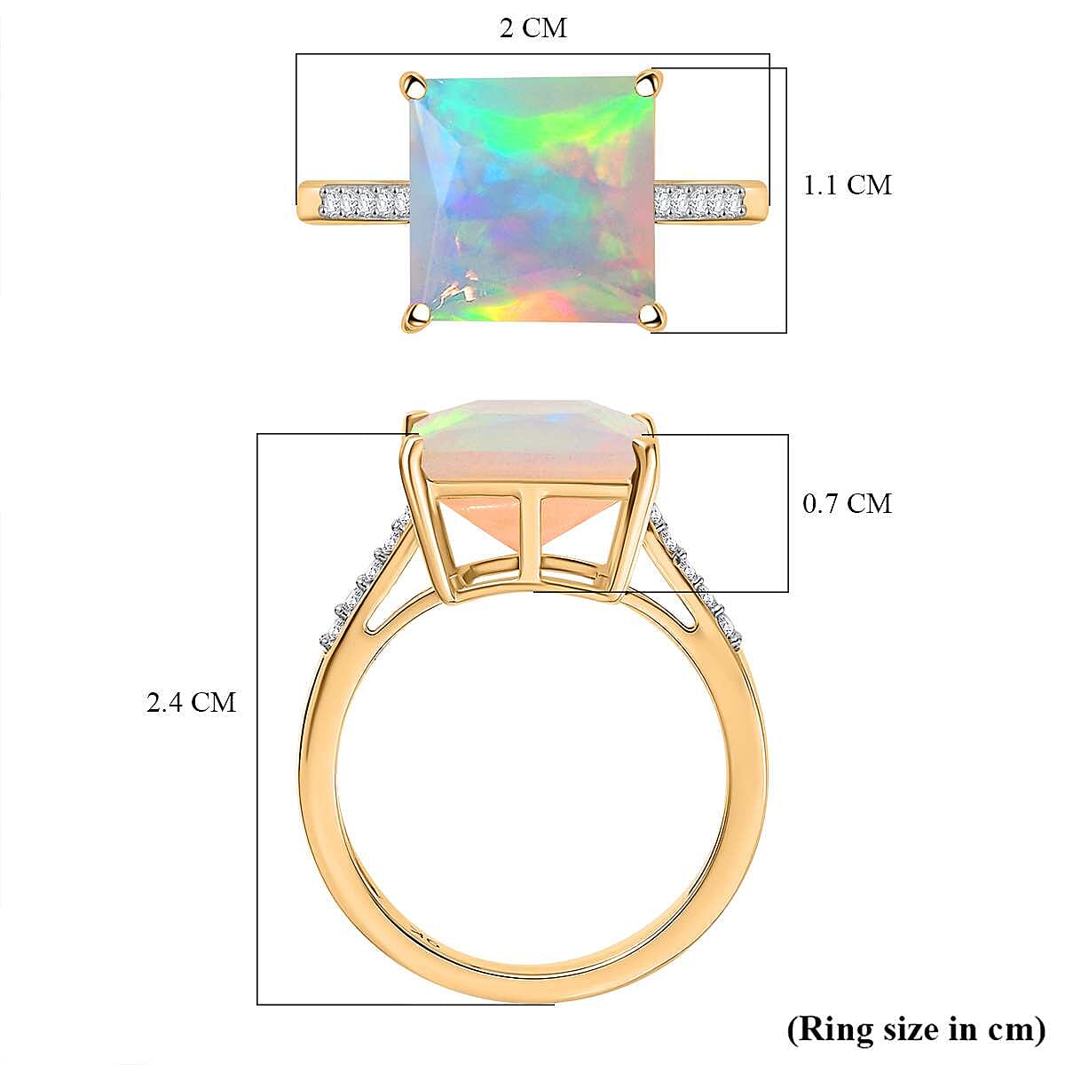 9K Yellow Gold AAA Ethiopian Opal and Lab Grown Diamond VS-EF Ring 2.92 Ct 7933580 6