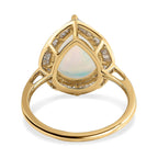 9K Yellow Gold AAA Ethiopian Welo Opal & Diamond Ring 3.70 Ct.