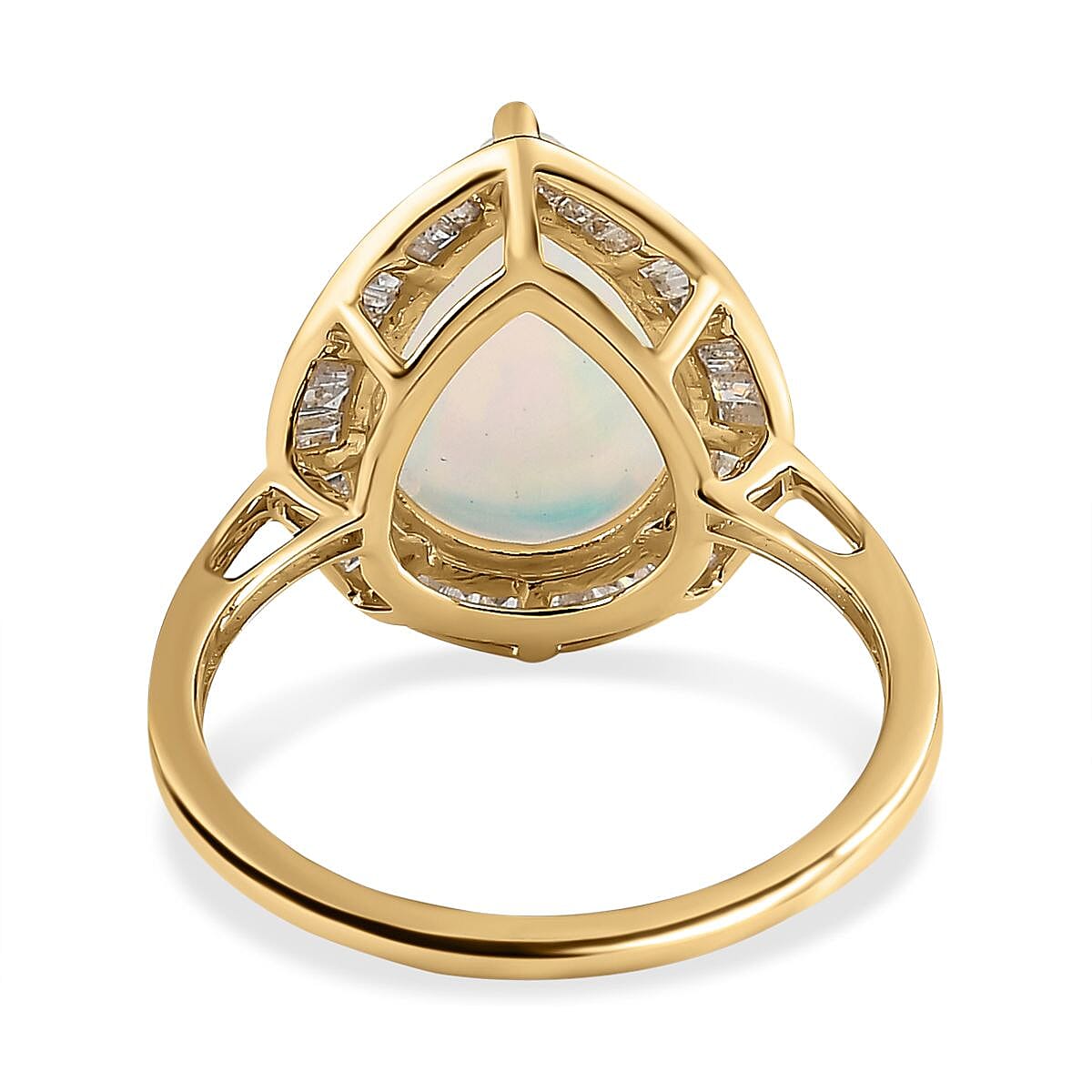 9K Yellow Gold AAA Ethiopian Welo Opal &amp; Diamond Ring 3.70 Ct. 7517792 4