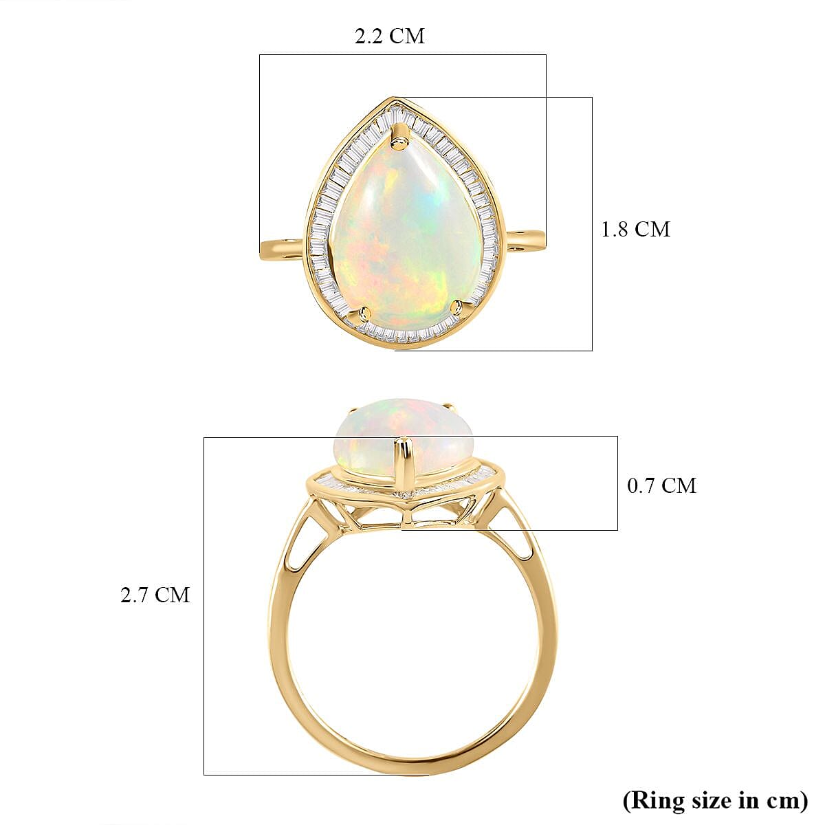 9K Yellow Gold AAA Ethiopian Welo Opal &amp; Diamond Ring 3.70 Ct. 7517792 5