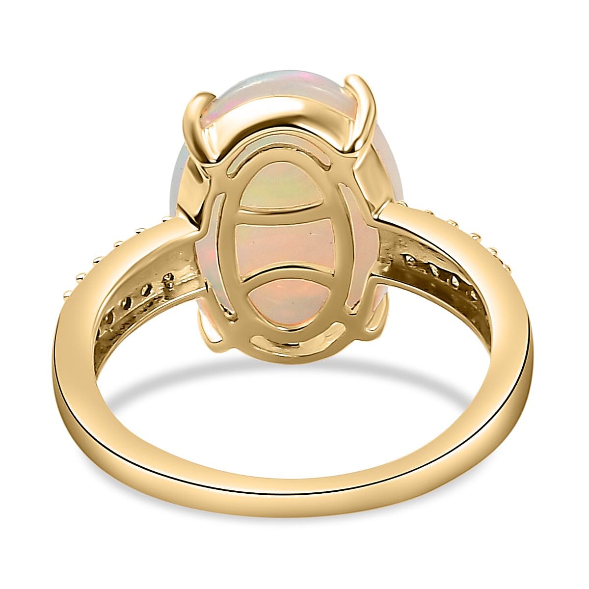 9K Yellow Gold AAA Ethiopian Welo Opal and Diamond Ring 4.16 Ct. 7011006 10