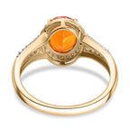 9K Yellow Gold AAA Fire Opal & Moissanite Ring 1.90 Ct