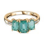 9K Yellow Gold AAA Gemfield Zambian Emerald & Diamond Ring 2.25 Ct.