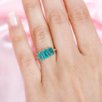 9K Yellow Gold AAA Gemfield Zambian Emerald & Diamond Ring 2.25 Ct.