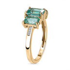 9K Yellow Gold AAA Gemfield Zambian Emerald & Diamond Ring 2.25 Ct.