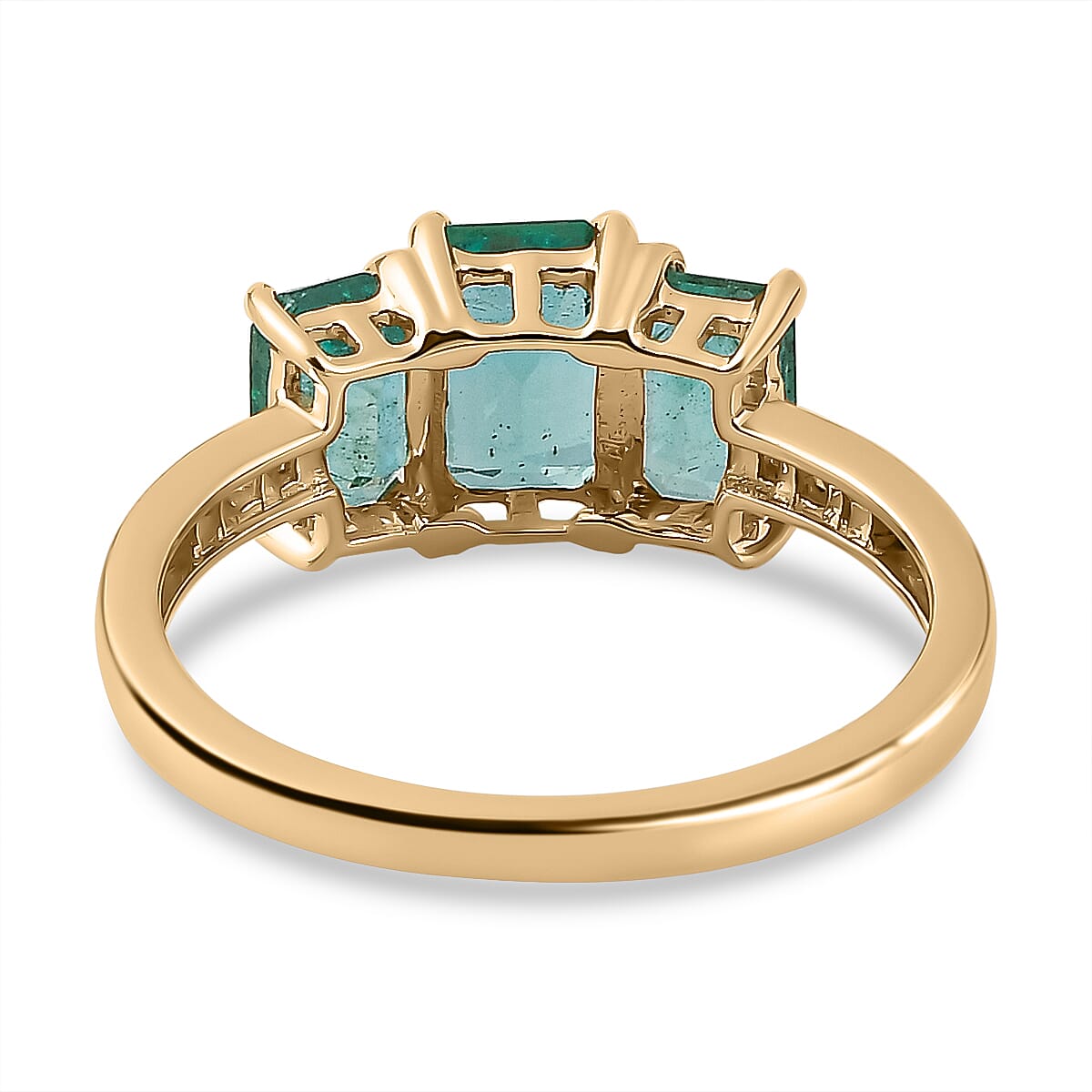 9K Yellow Gold AAA Gemfield Zambian Emerald &amp; Diamond Ring 2.25 Ct. 7757510 4