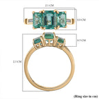 9K Yellow Gold AAA Gemfield Zambian Emerald & Diamond Ring 2.25 Ct.