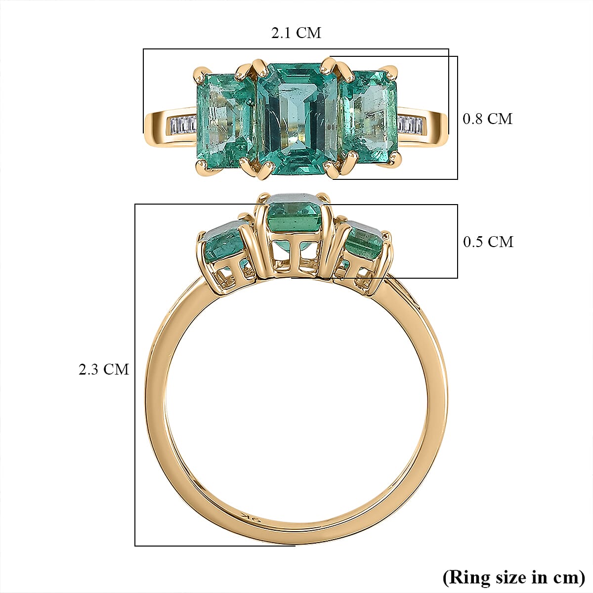 9K Yellow Gold AAA Gemfield Zambian Emerald &amp; Diamond Ring 2.25 Ct. 7757510 5