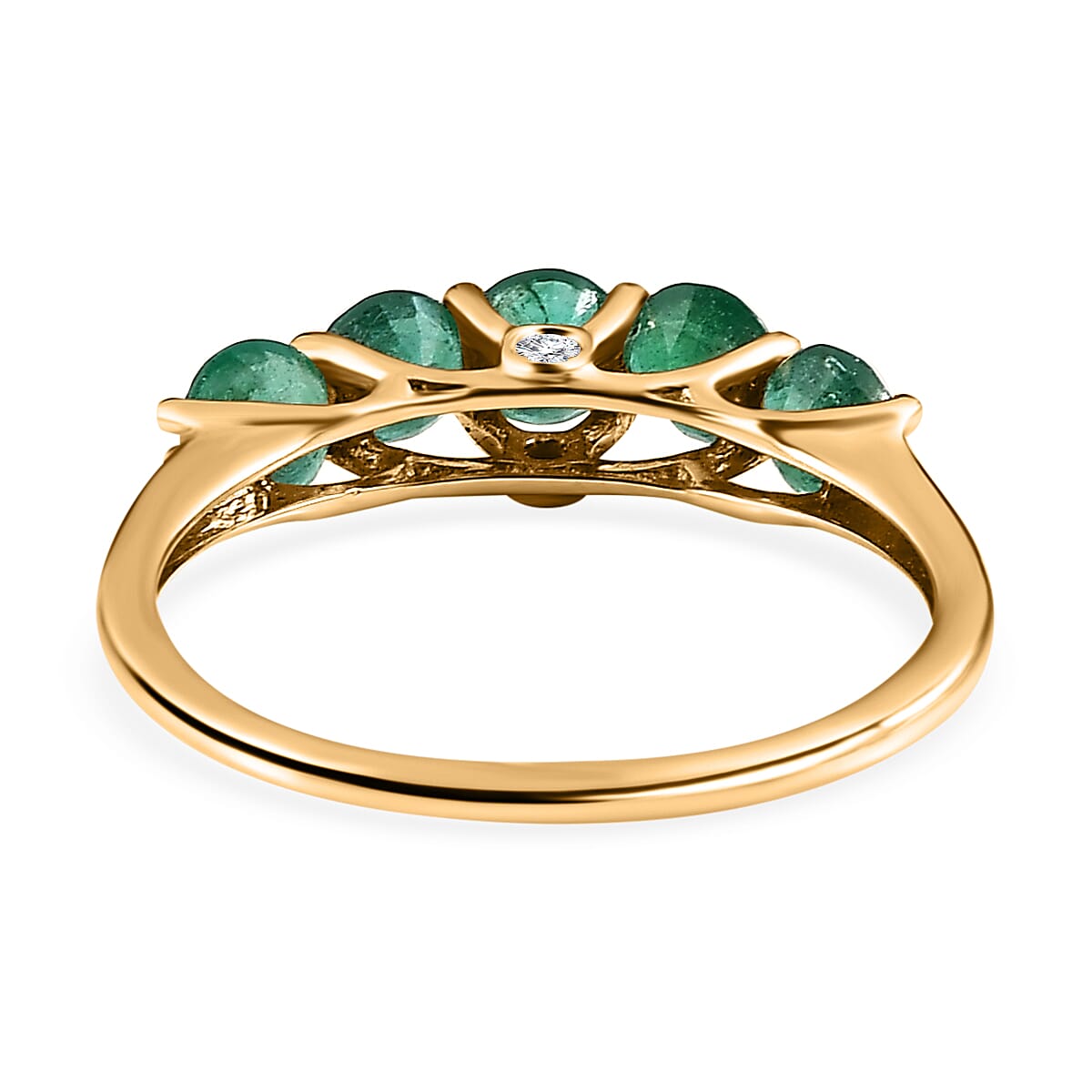 9K Yellow Gold AAA Gemfields Emerald and Diamond Ring 1.32 Ct 7514131 9