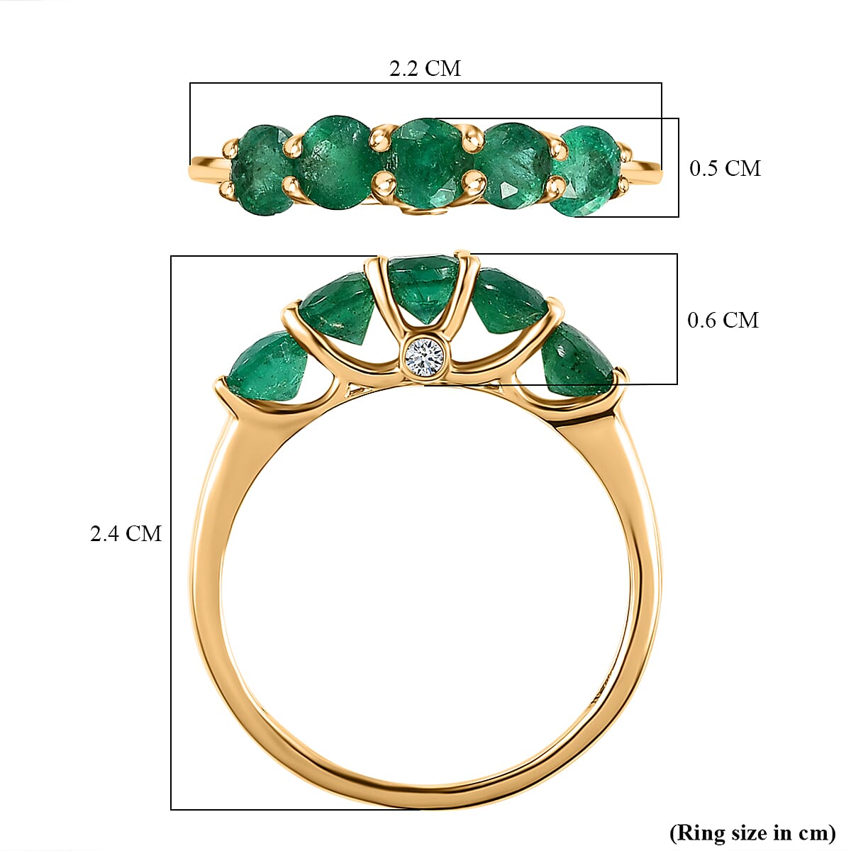 9K Yellow Gold AAA Gemfields Emerald and Diamond Ring 1.32 Ct 7514131 11