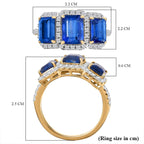 9K Yellow Gold AAA Kyanite & Moissanite Ring 4.64 Ct.