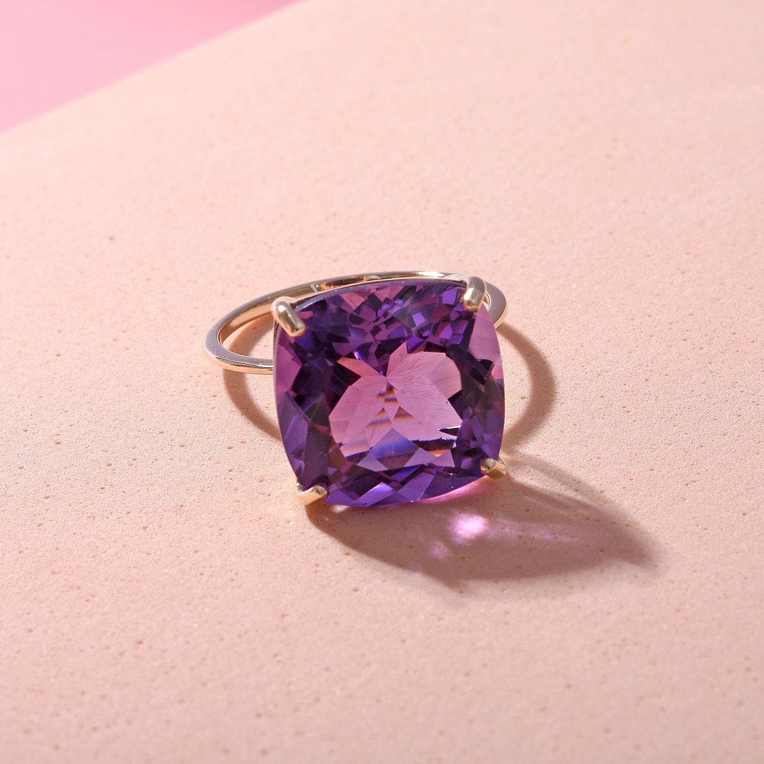 10 Ct AAA Lusaka Amethyst Ring in 9K Yellow Gold 7210352 7