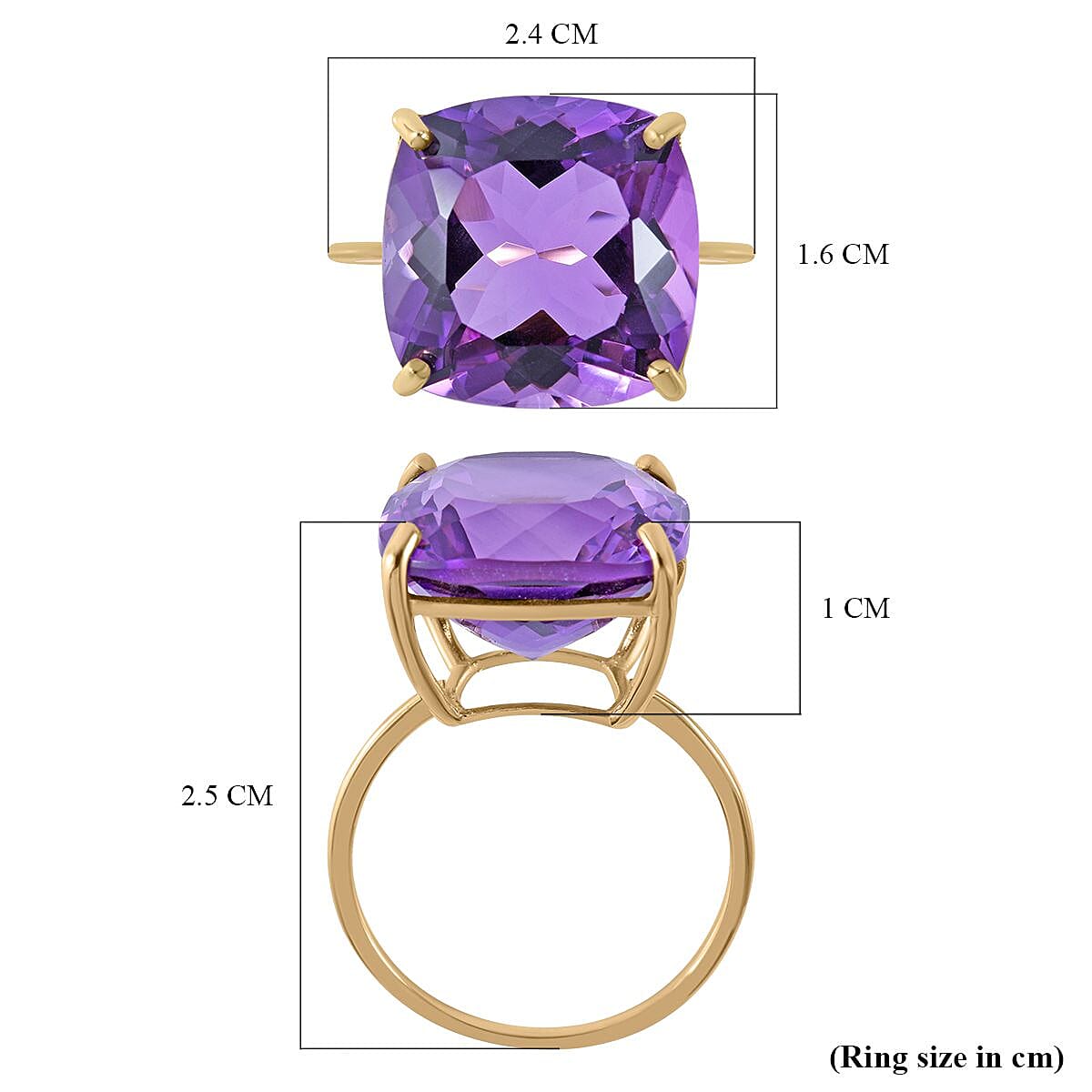 10 Ct AAA Lusaka Amethyst Ring in 9K Yellow Gold 7210352 11