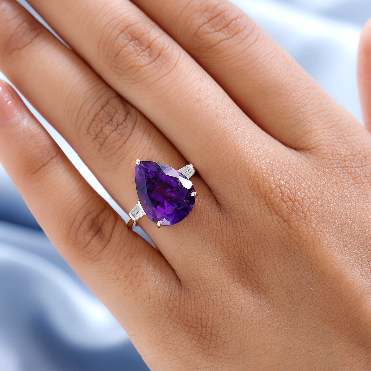 The Bergman - 9K Yellow Gold AAA Moroccan Amethyst &amp; Diamond Ring 8.18 Ct. 7523151 2
