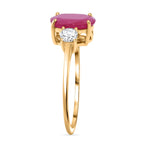 9K Yellow Gold Mozambique Ruby & (SI-GH) Lab Grown Diamond Ring 2.00 Ct.