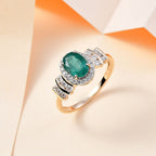 Doorbuster - AAA Gemfields Zambian Emerald 9K Yellow Gold with Moissanite 1.70 Cts. 2.47 Gms.