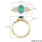 Doorbuster - AAA Gemfields Zambian Emerald 9K Yellow Gold with Moissanite 1.70 Cts. 2.47 Gms.