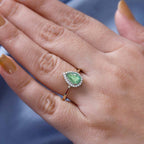 9K Yellow Gold AAA Gemfileds Premium Zambian Emerald & Moissanite Ring 1.37 Ct