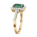 AAA Gemfields Emerald & Moissanite Ring in 9K Yellow Gold 2.02 Ct